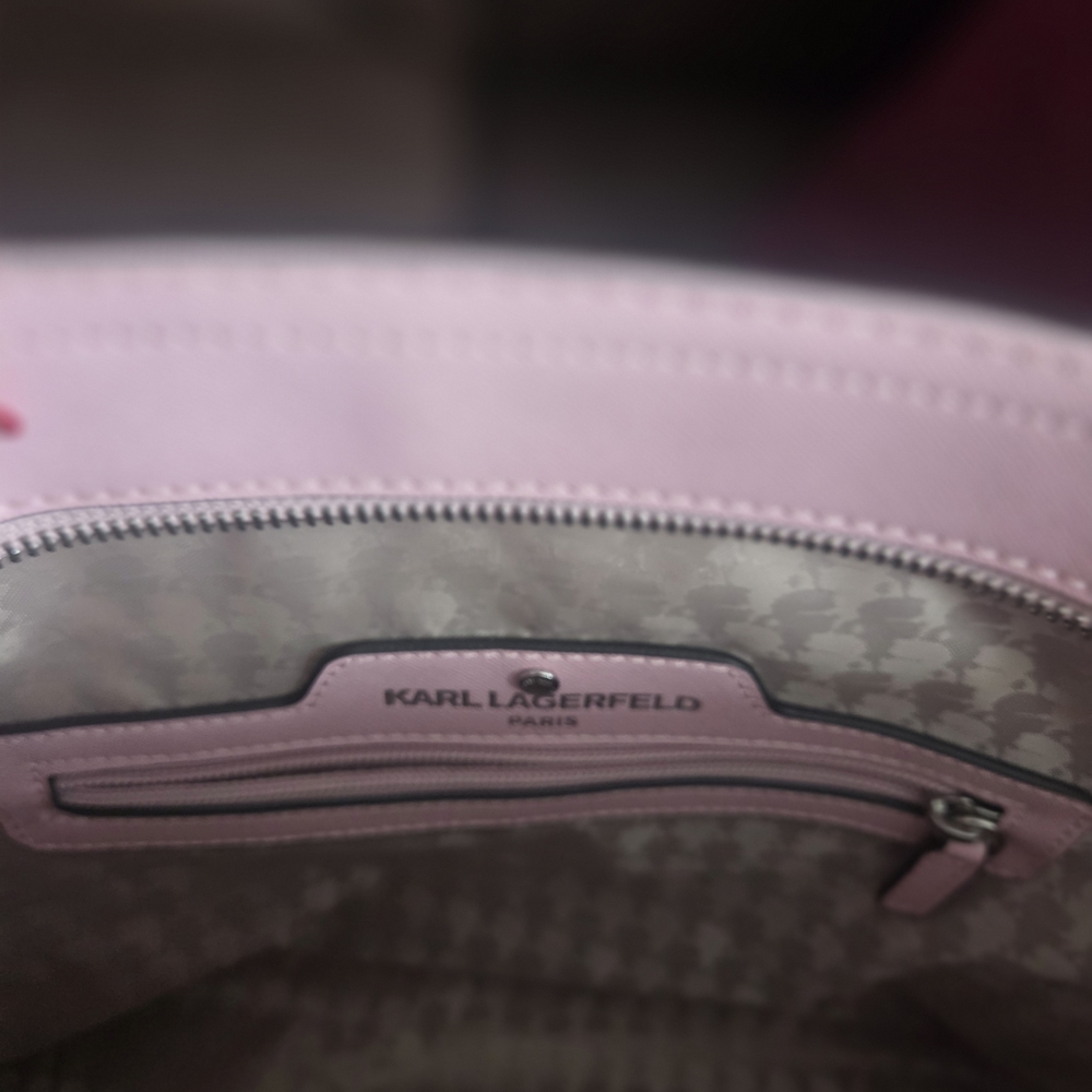 Karl Lagerfeld Gray and Pink Women's Tote Bag - Picture 5 of 5